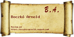 Boczkó Arnold névjegykártya