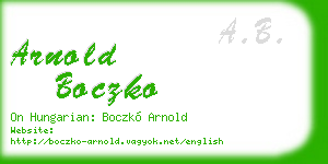 arnold boczko business card