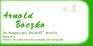 arnold boczko business card
